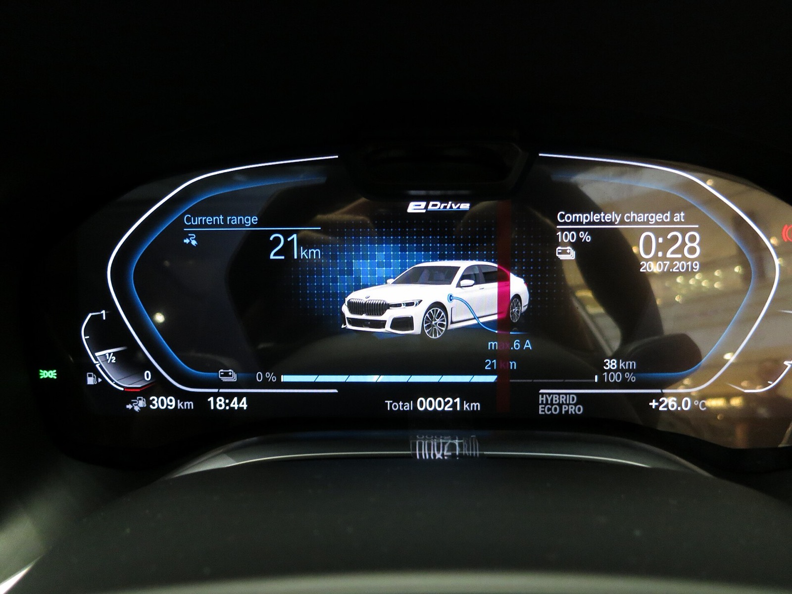 Cuadro de instrumentos digital de un BMW Serie 7