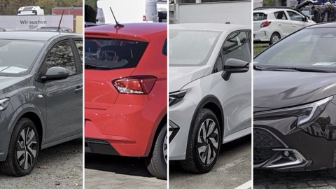 Los cuatro coches analizados de Cocheconomía en un mosaico de cuatro cuadrantes